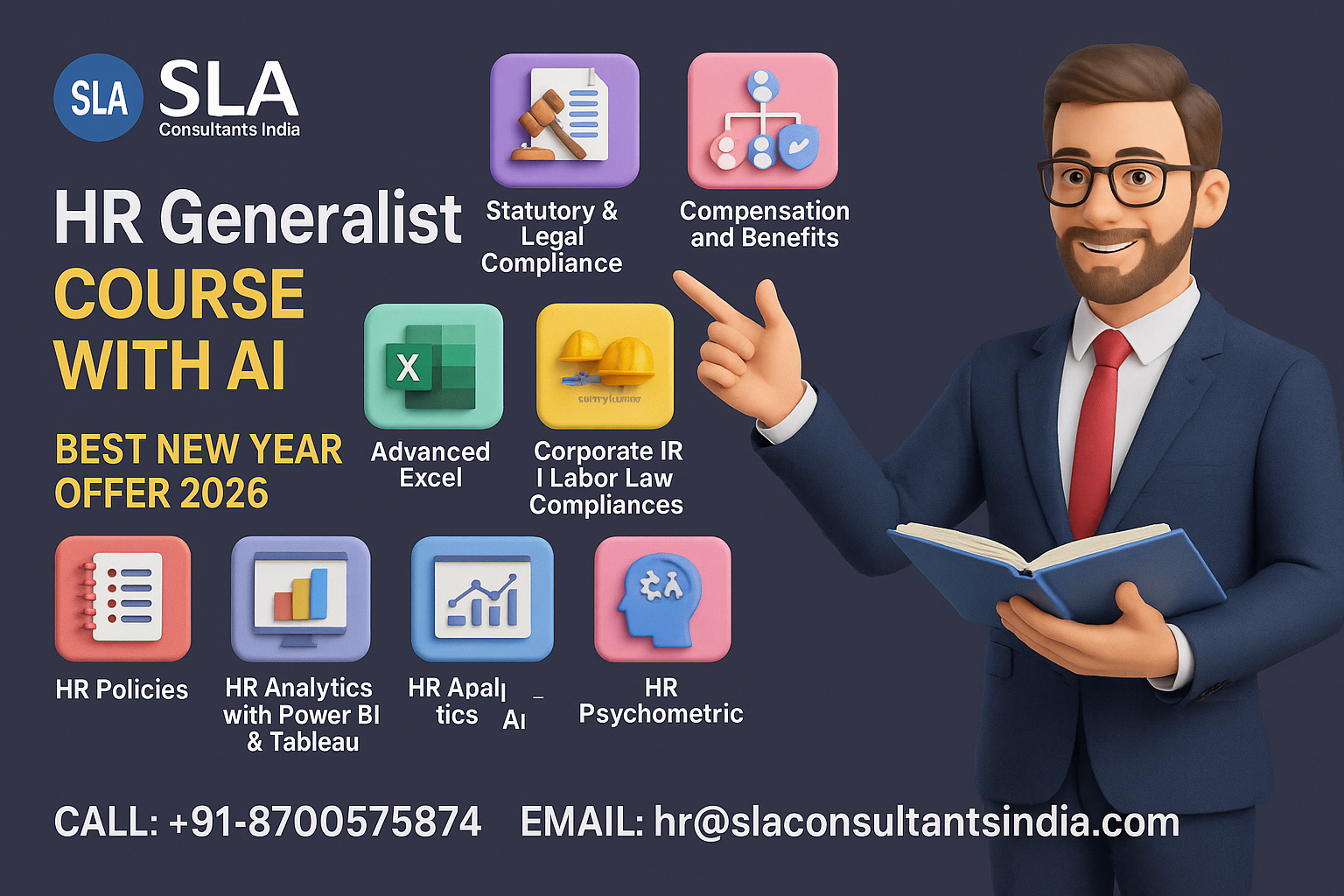 HR Generalist Course, Delhi, Noida, Ghaziabad, Gurgaon, SLA Human Resource Classes, HR Payroll Certification Institute,”New Year Offer 2026″