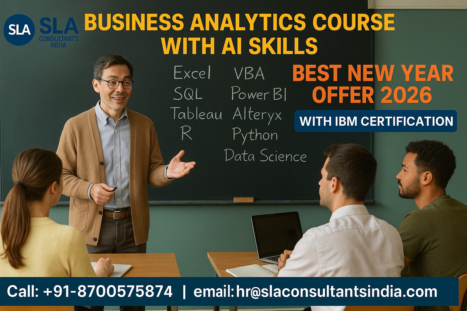 Business Analytics Training in Delhi for Future-Ready Skills with Free Alteryx, R and Gen AI with Google Certification Support by SLA Consultants India