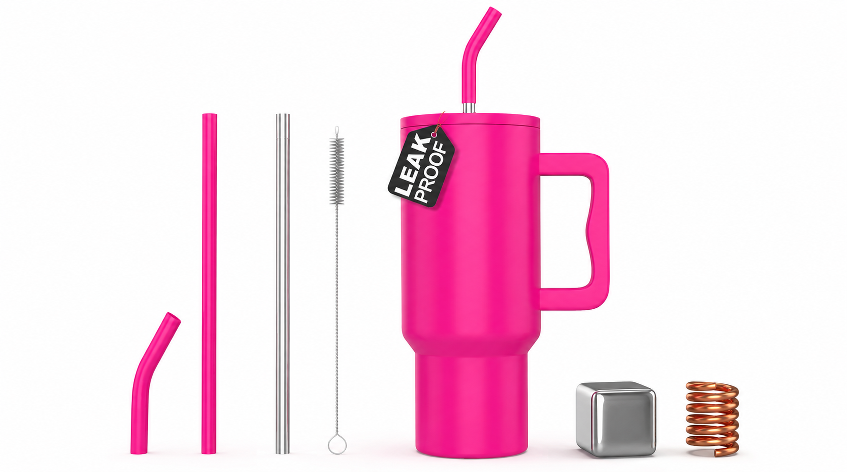 ENEM Premium Steel Tumbler 1.2L | Insulated Tumbler with Metal Straw, Leakproof Lid & Travel Design